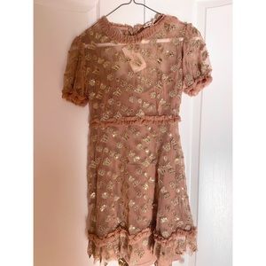 For love & Lemons Golden Tulle MiniDress Butterfly